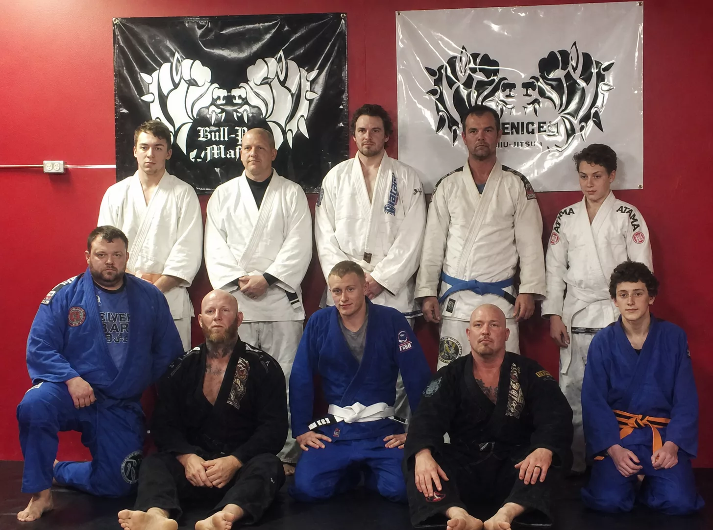BJJ class group photo in gi