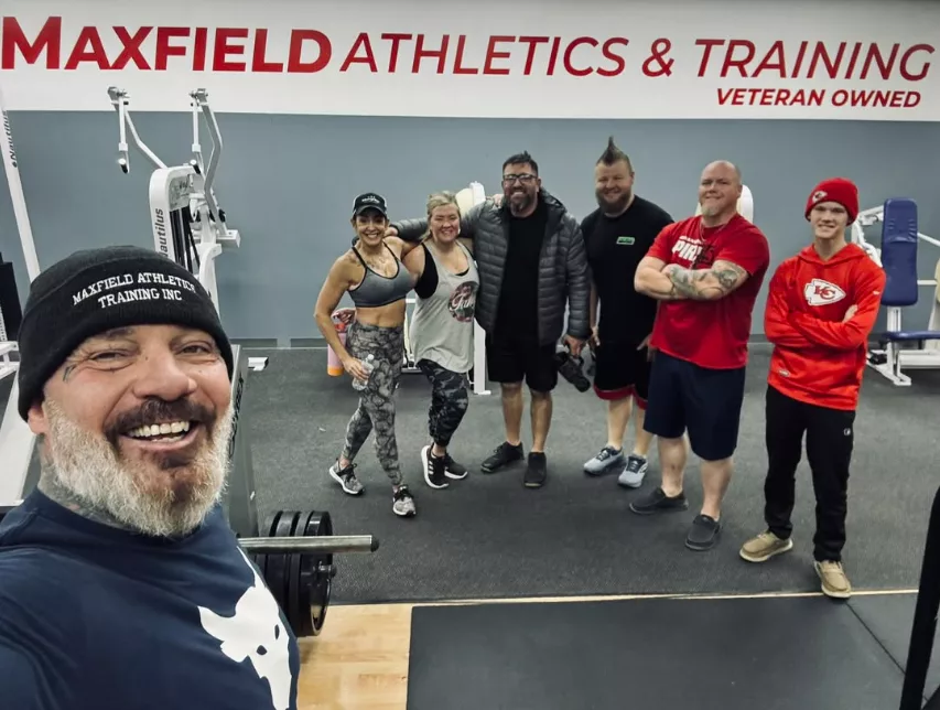 Rick and group at Maxfield Athletics