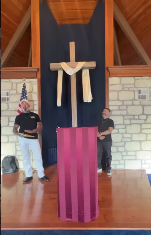 Rick speaking at a church