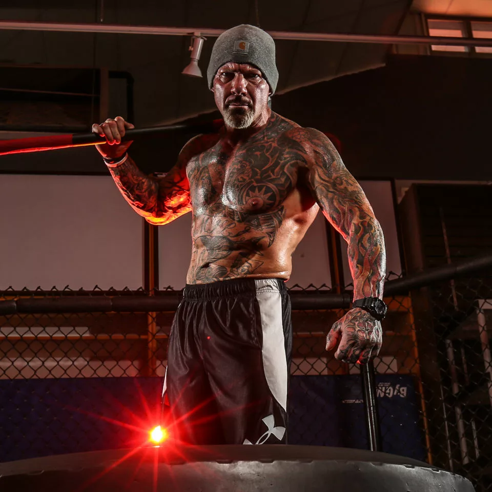Rick during an intense training session